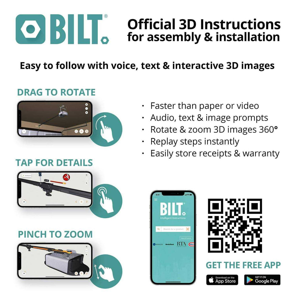 Chamberlain 1-1/4 HP LED Smart Quiet Belt Drive Garage Door B6713T