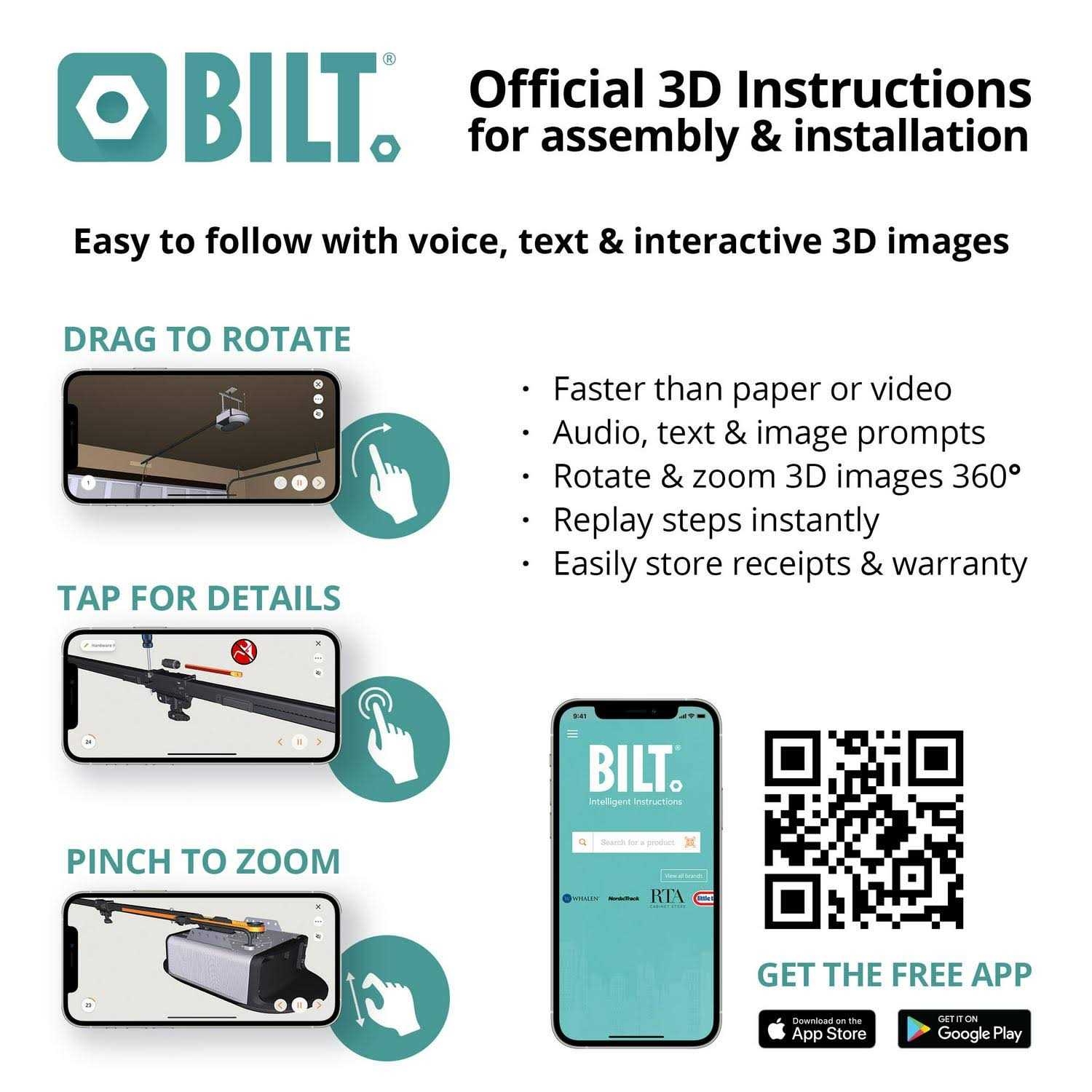 Chamberlain 1-1/4 HP LED Smart Quiet Belt Drive Garage Door B6713T