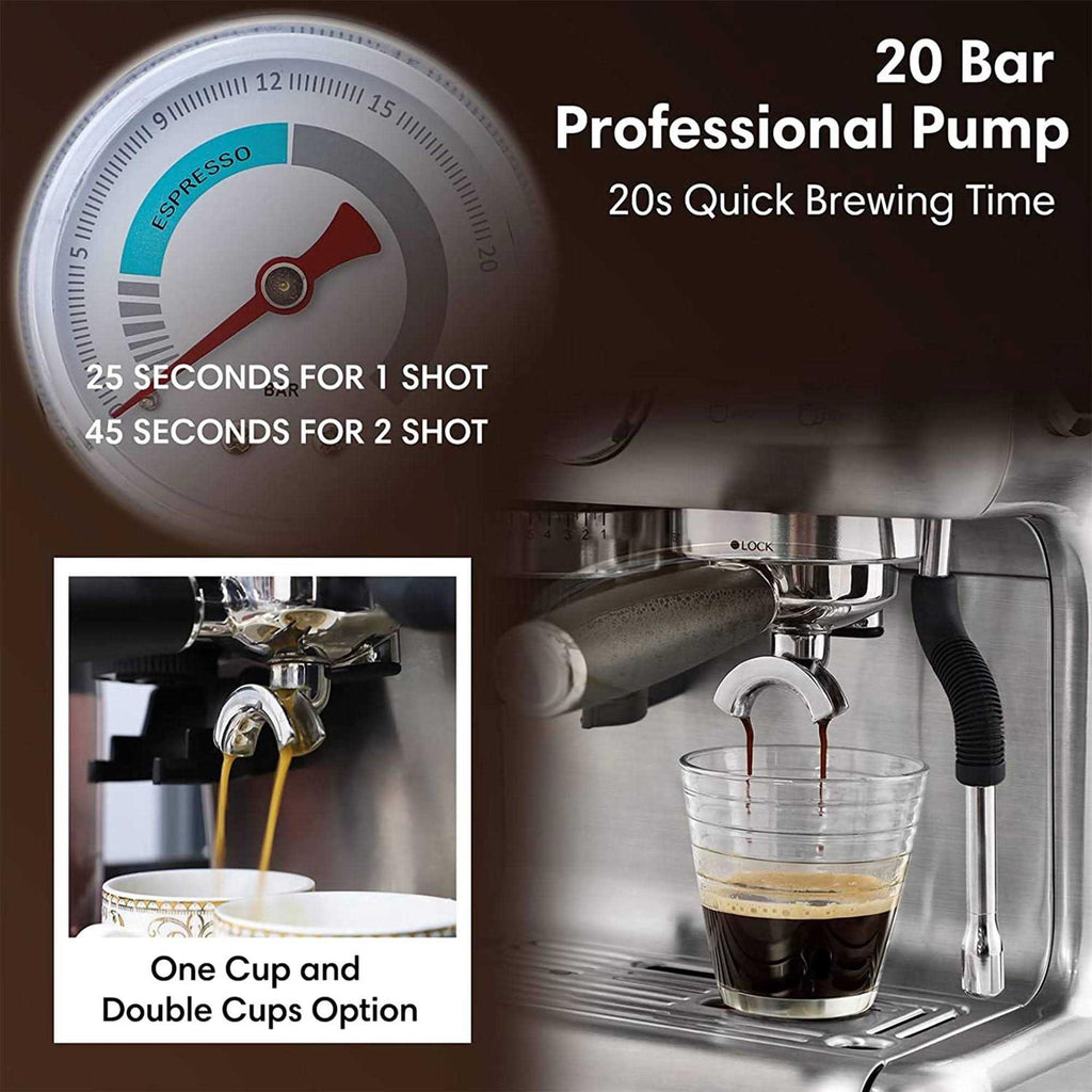 Sincreative 20 Bar All in One Espresso Machine with Grinder and Milk Frother