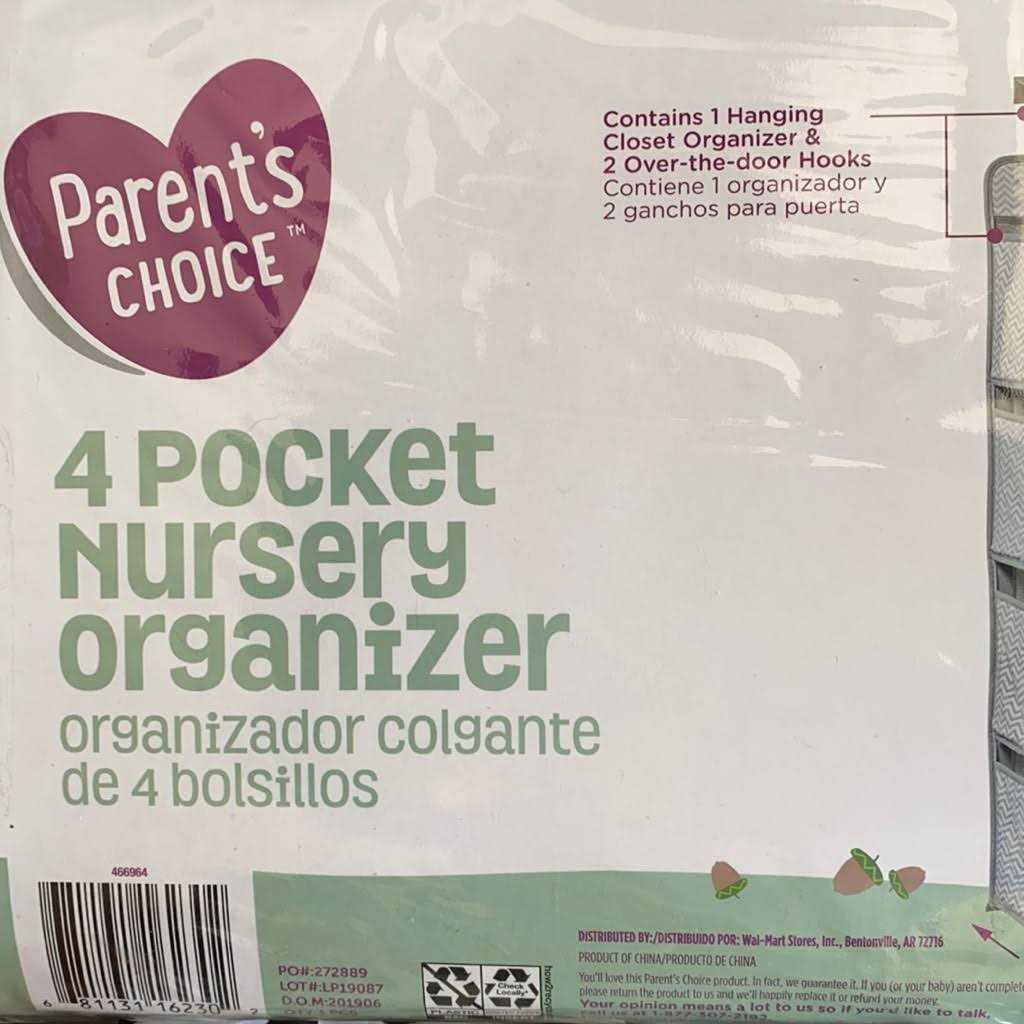 Parent’s Choice 4 Pocket Nursery Organizer