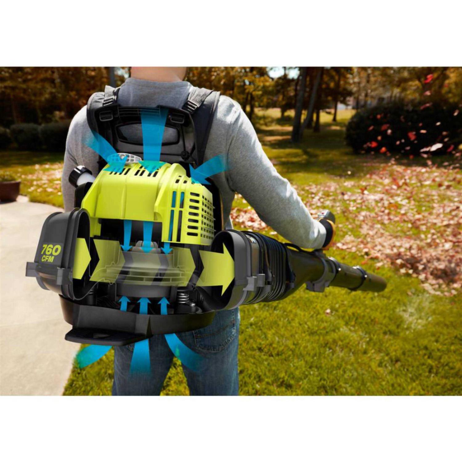 RYOBI 175 MPH 760 CFM 38cc Gas Backpack Leaf Blower