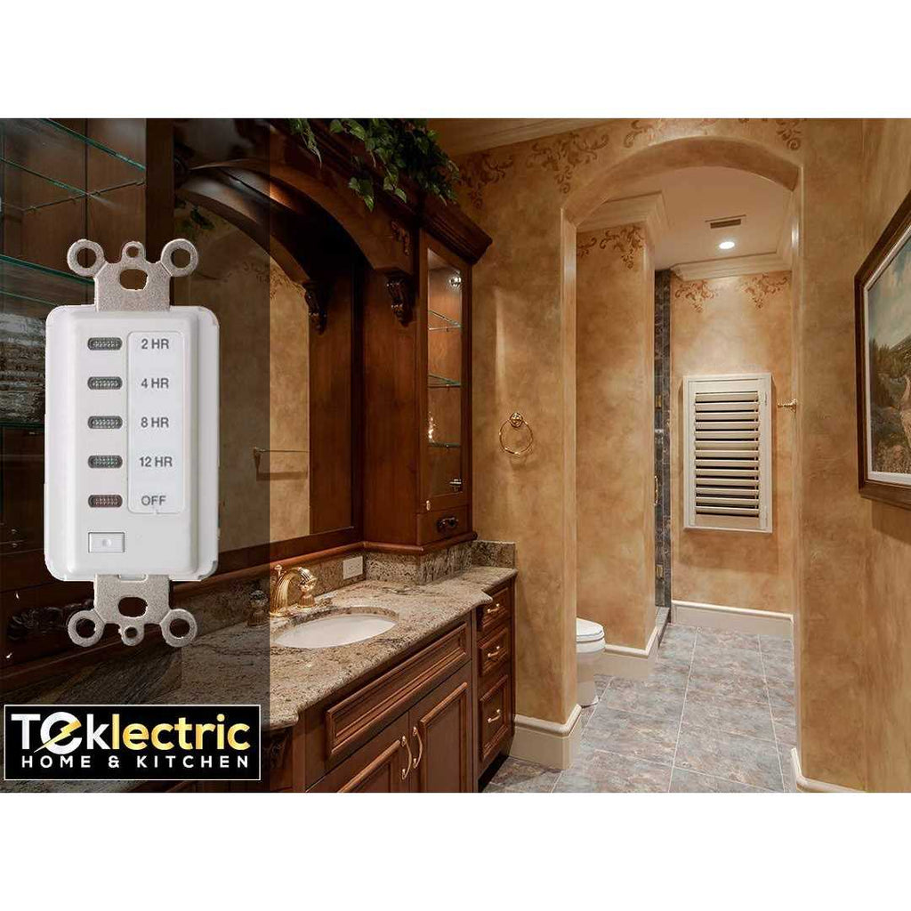 TEKLECTRIC Bathroom Fan Auto Shut Off Preset Countdown Wall Switch Timer