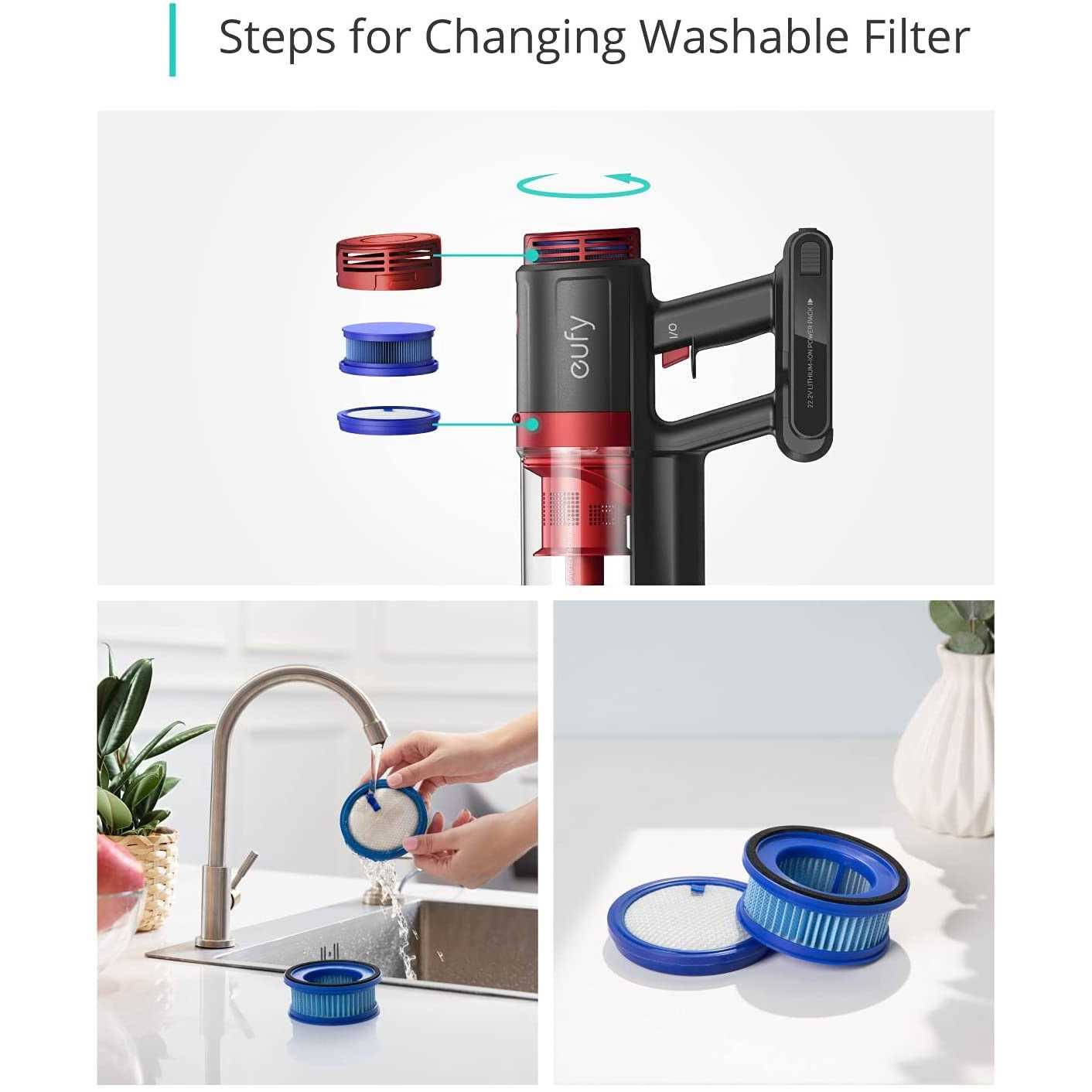 eufy Washable Pre-Filter3 + Washable Post-Filter2