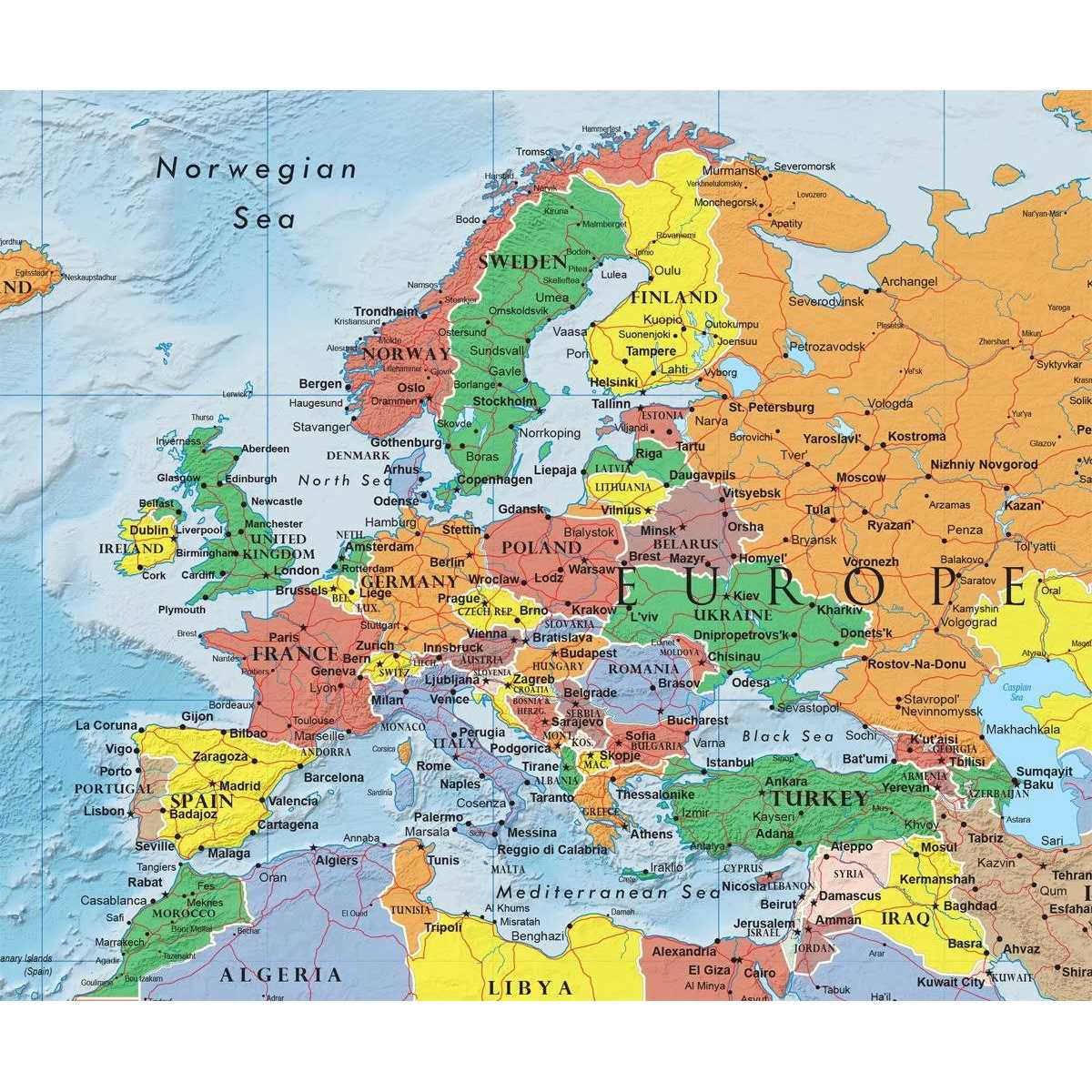 Swiftmaps 24h x 36w World Premier Wall Map Poster Mural