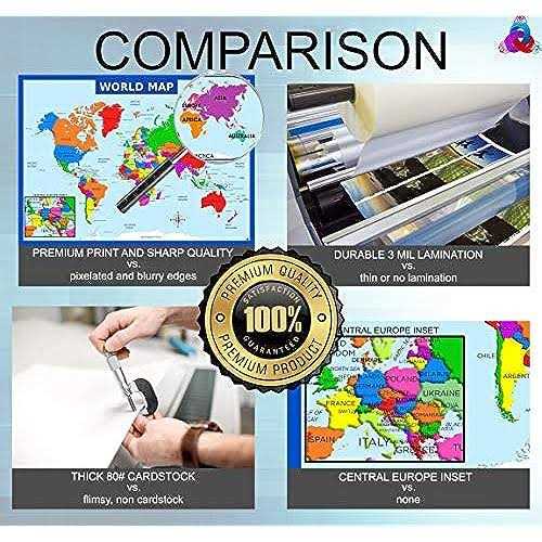 3D Learning LLF World Map Poster with Central Europe Inset