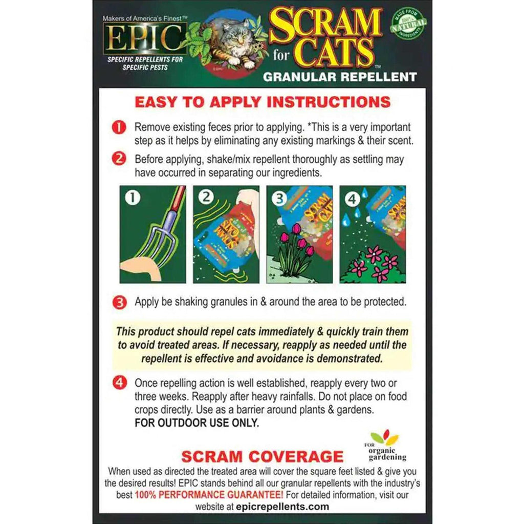 Epic Scram for Cats Outdoor Organic All Natural Granular Repellent