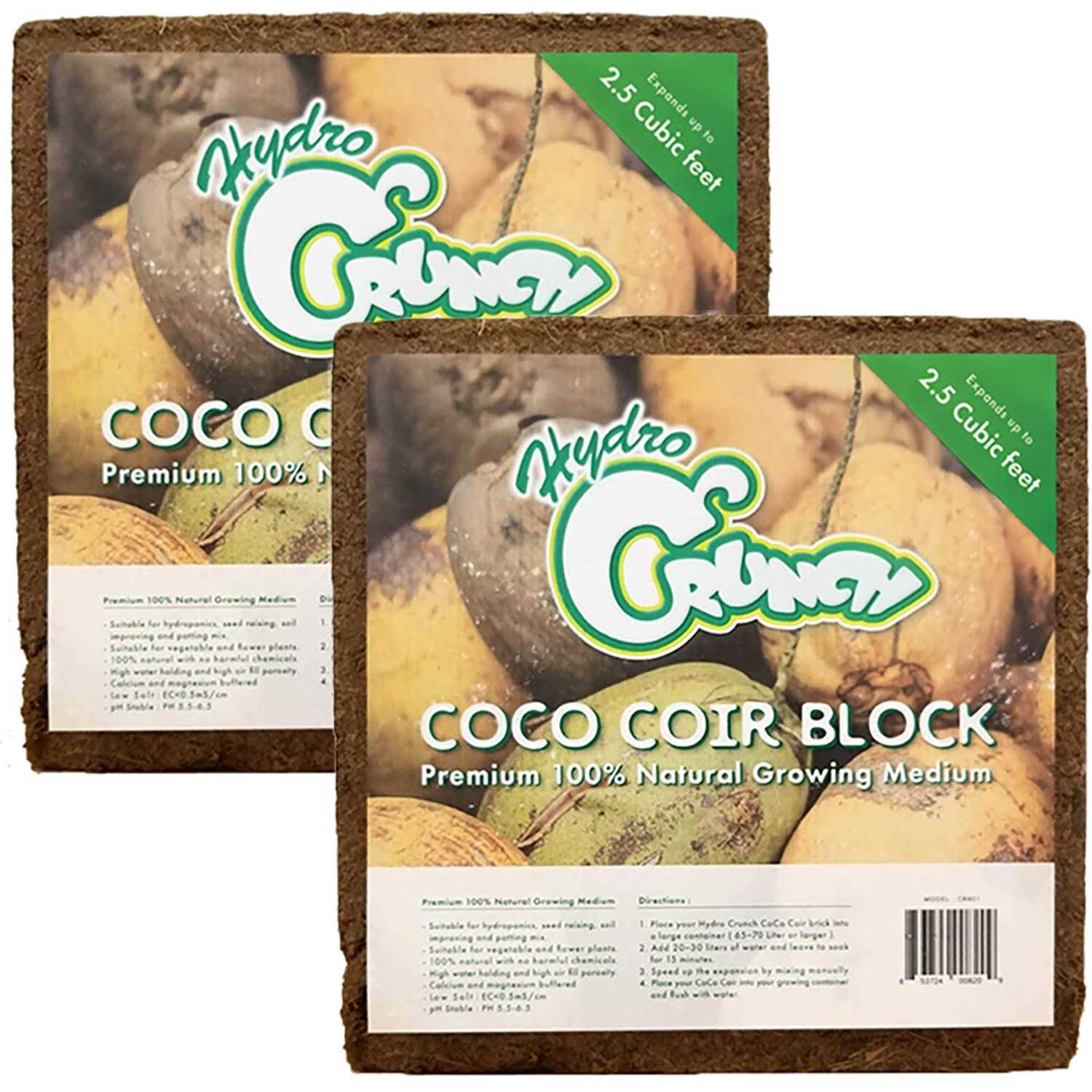 Hydro Crunch 2.5 cu. ft. Coco Coir Block of Soilless Growing Media