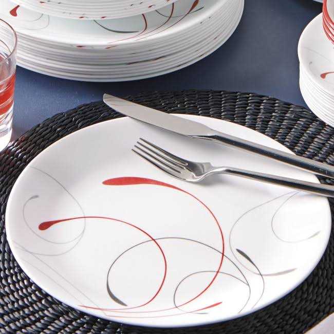 Corelle Splendor, White and Red Round 12-Piece Dinnerware Set