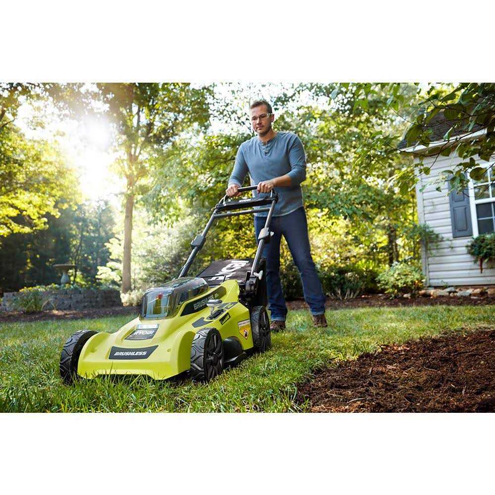 Ryobi 20 in. 40-Volt Brushless Lithium-Ion Cordless Battery Walk Behind Push Lawn Mower 6.0 Ah Battery/Charger Included