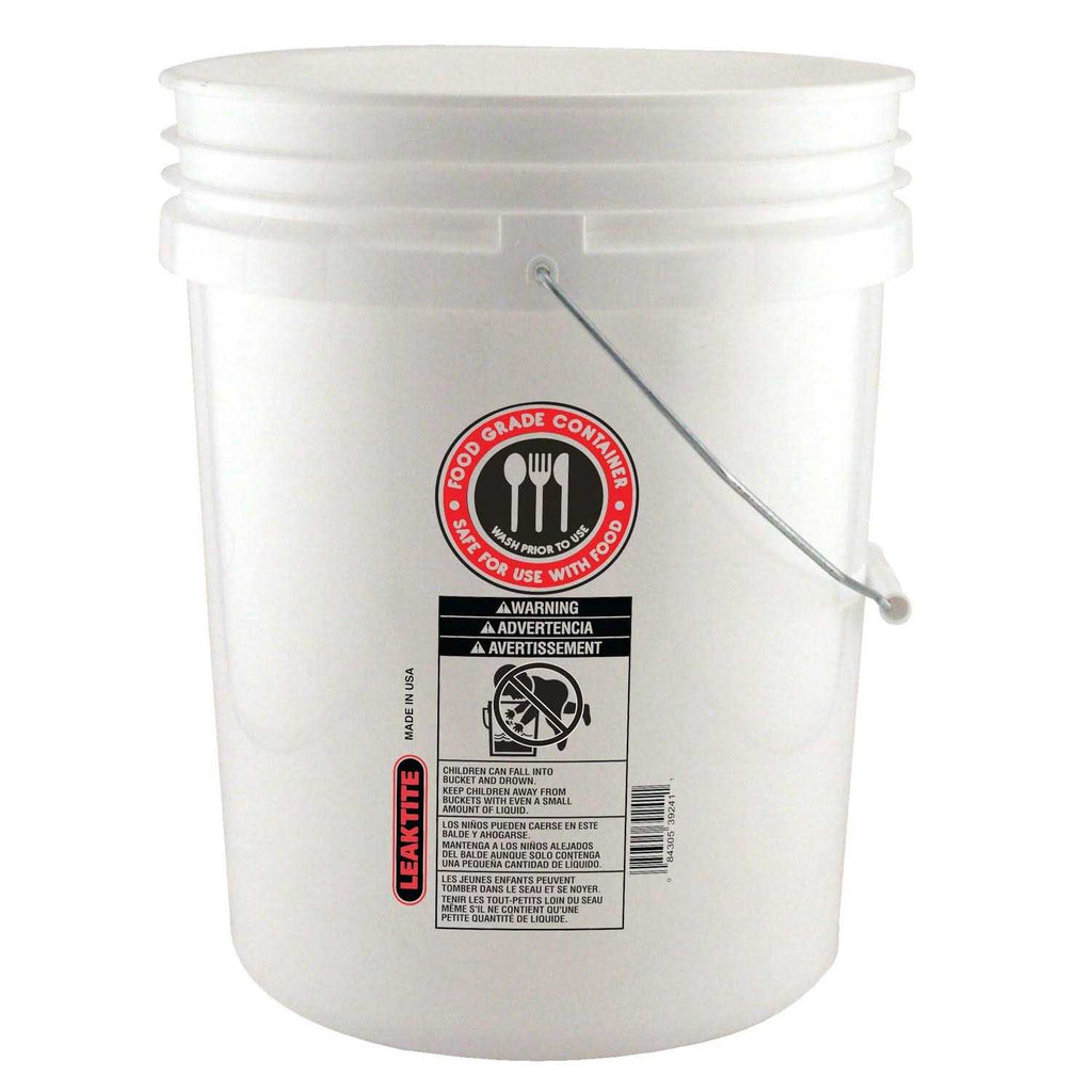 Leaktite 5 gal White Food Safe Bucket