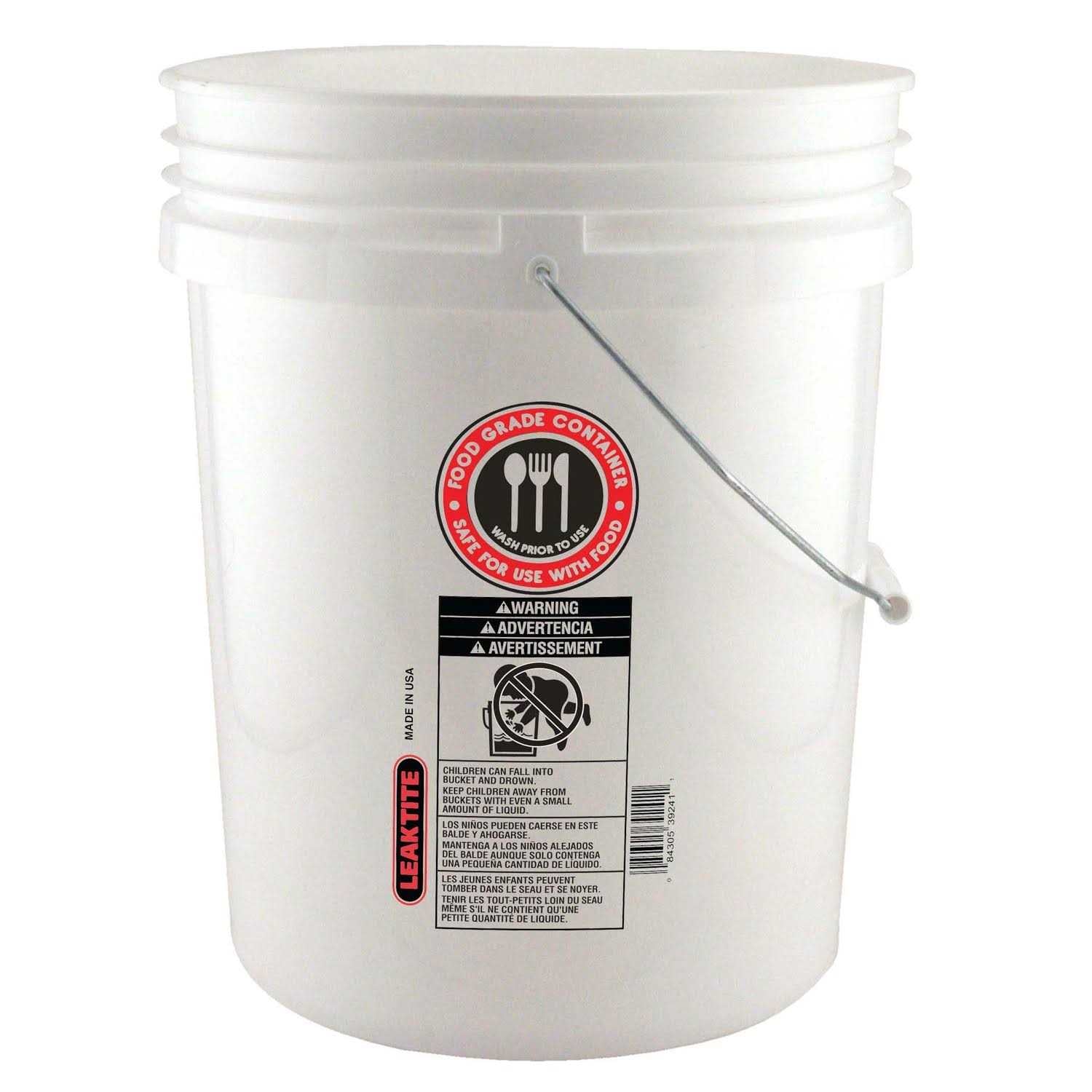 Leaktite 5 gal White Food Safe Bucket