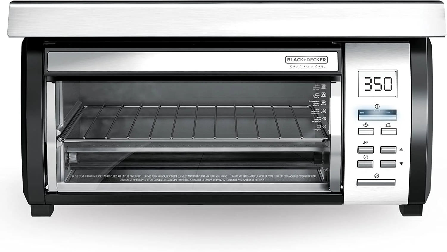 BLACK+DECKER SpaceMaker Under-Counter Toaster Oven, Digital Controls, Black/Stainless Steel, Fits 9锟芥锟斤拷 Pizza, TROS1000D