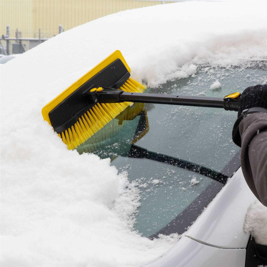 Rain-x 61 inch Extendable Car Snow Broom and Ice Scraper Tool, Black and