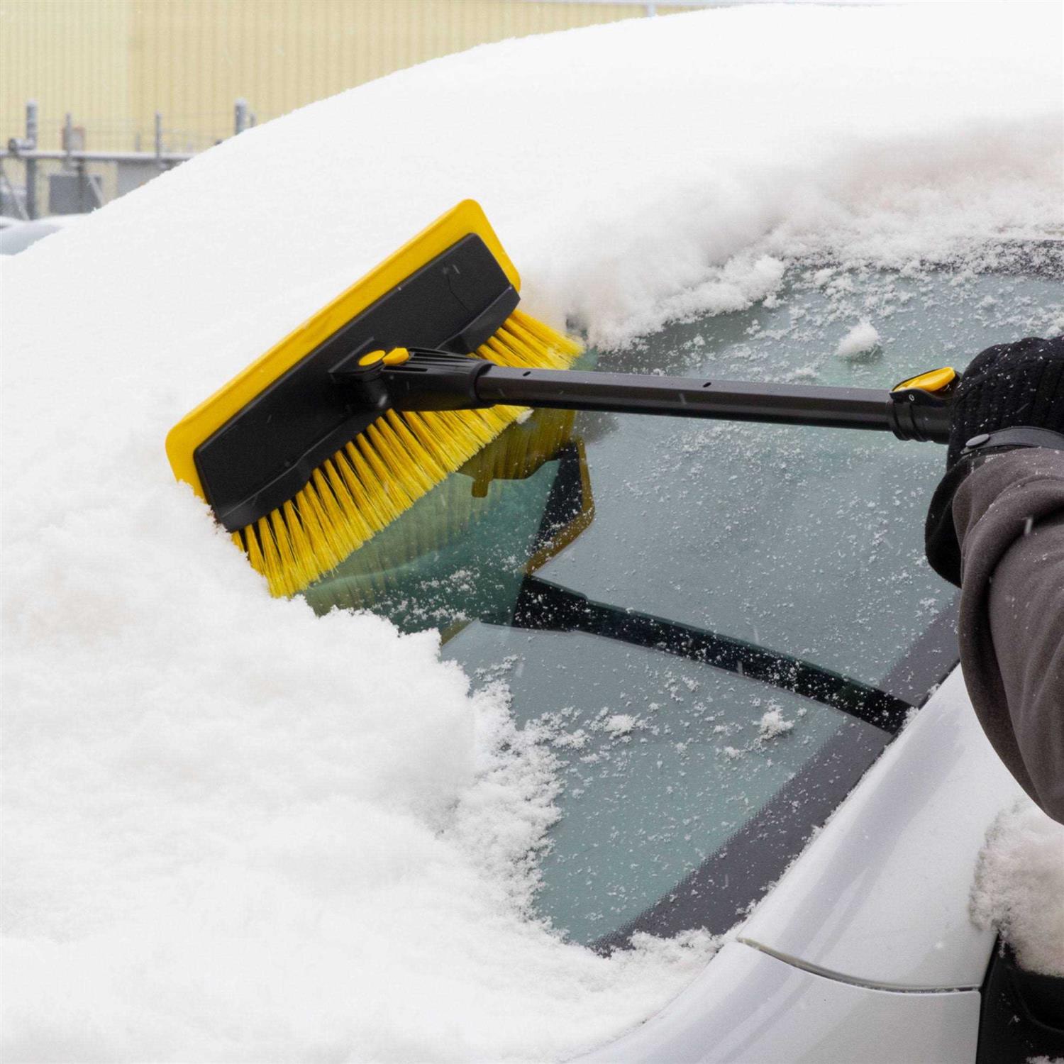 Rain-x 61 inch Extendable Car Snow Broom and Ice Scraper Tool, Black and
