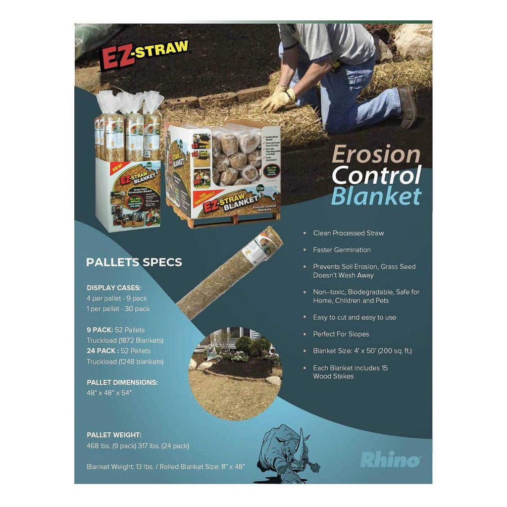 Rhino Seed EZ Erosion Control Straw Blanket