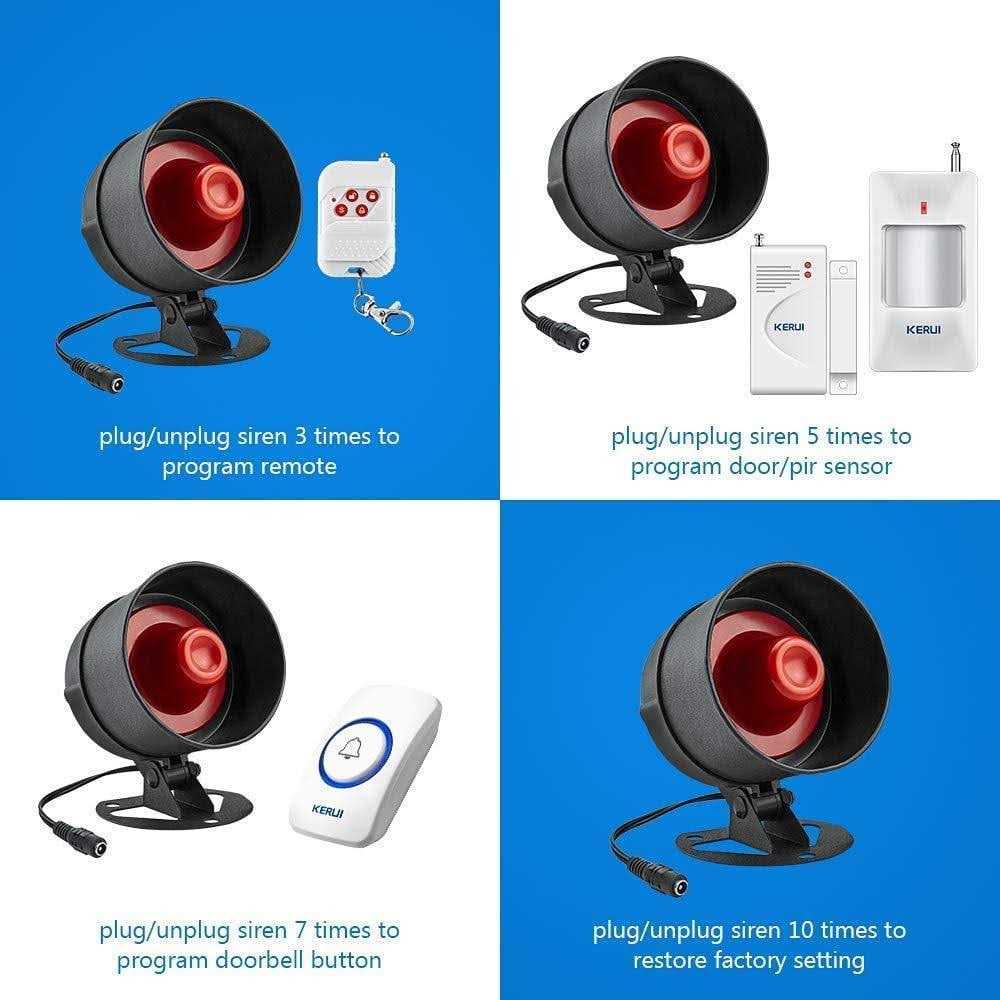 Kerui Upgraded Standalone Home Office Shop Security Alarm System Kit,Wireless Loud Indoor/Outdoor Weatherproof Siren Horn with Remote Control and