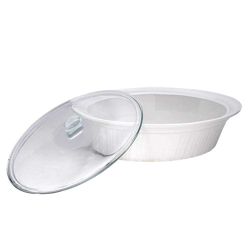 Corningware French White 4 Quart Oval Casserole with Cover