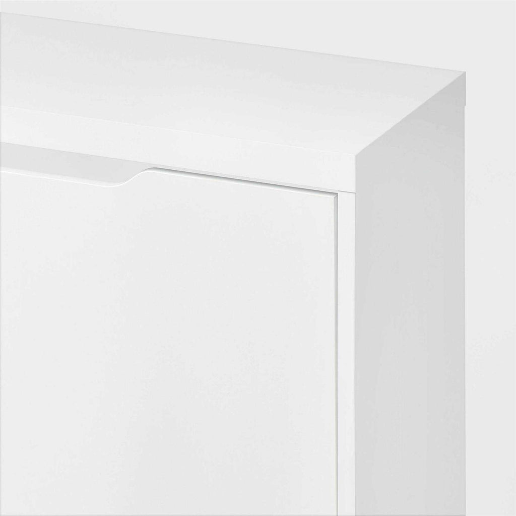Brightroom Laminate Pivot Open Shoe Cabinet White