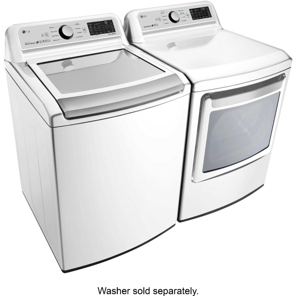 LG 7.3 cu. ft. White Ultra Large Capacity Smart Top Load Gas Dryer