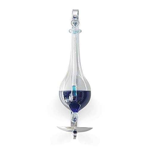 Ambient Weather B1025c Antique Storm Glass Wall Mount Liquid Barometer with Drip Cup