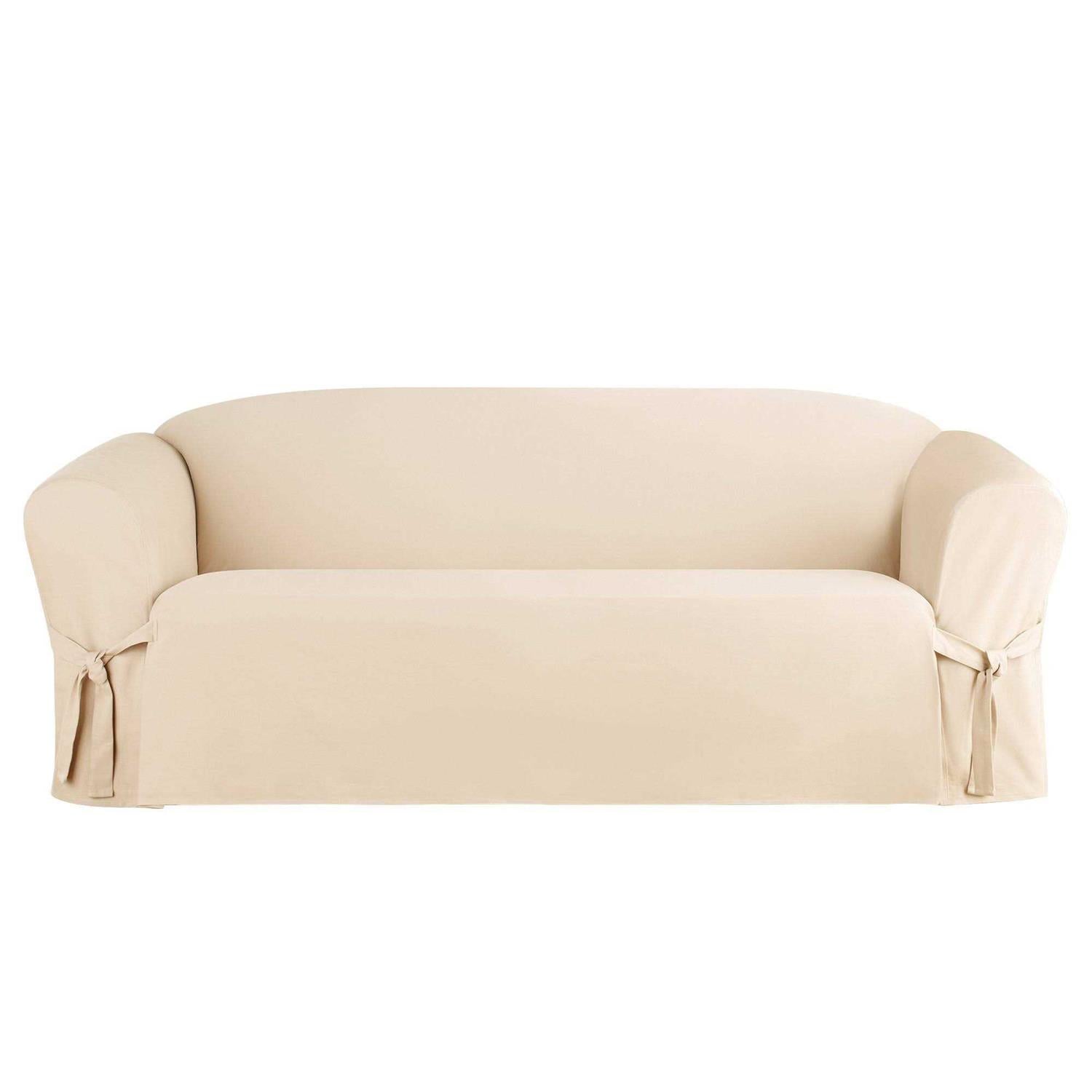 Sure Fit Heavyweight Cotton Duck One Piece Sofa Slipcover