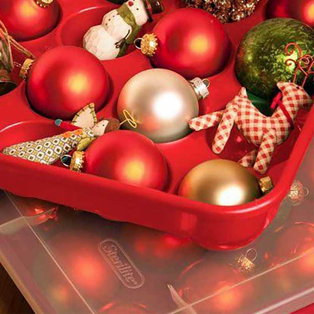 Sterilite Christmas Ornament Storage Case
