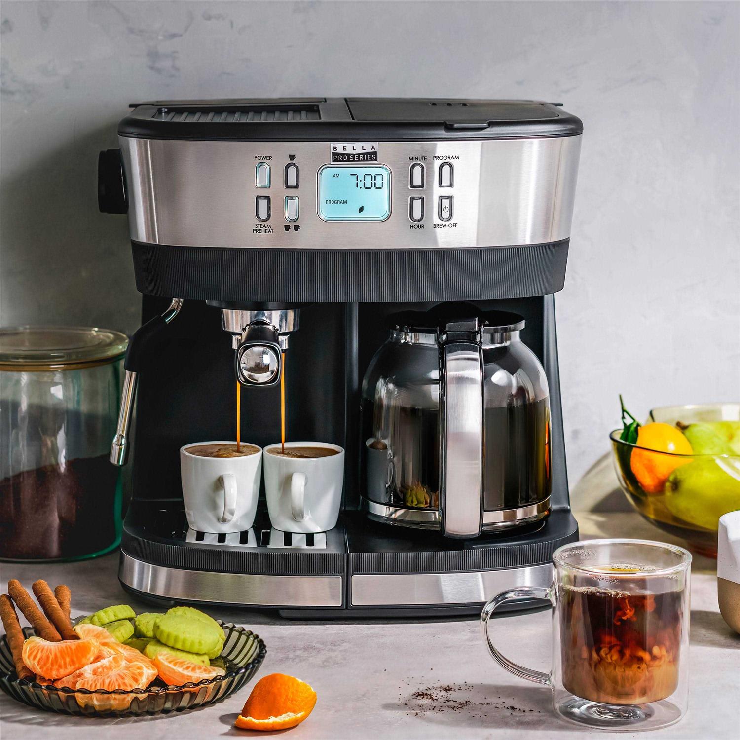Bella Pro Series Combo 19-Bar Espresso and 10-Cup Drip Coffee Maker