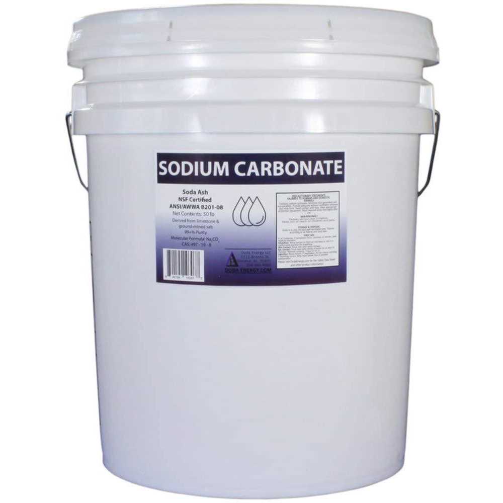 Duda Energy 50 Lb Pail Of Pure Sodium Carbonate Dense Soda Ash Na2co3 pH Adjust Chemical Spa Pool Cleaning Dishwasher