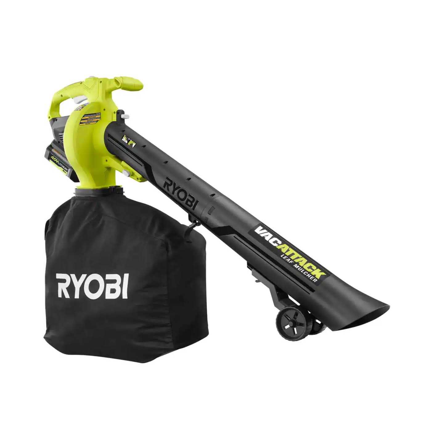 RYOBI 40V Cordless 110 MPH 525 CFM Cordless Leaf Blower and Cordless Leaf Vacuum/Mulcher w/ Batteries and Chargers