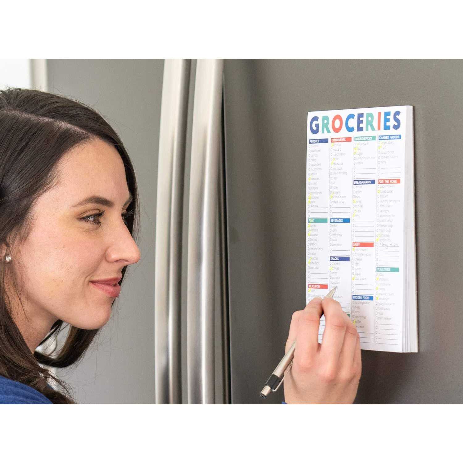 Sweetzer & Orange FastCheck Grocery List Magnet Pad for Fridge. 6×9 Magnetic Notepad with Printed Shopping List Items and Blank Grocery Shopping
