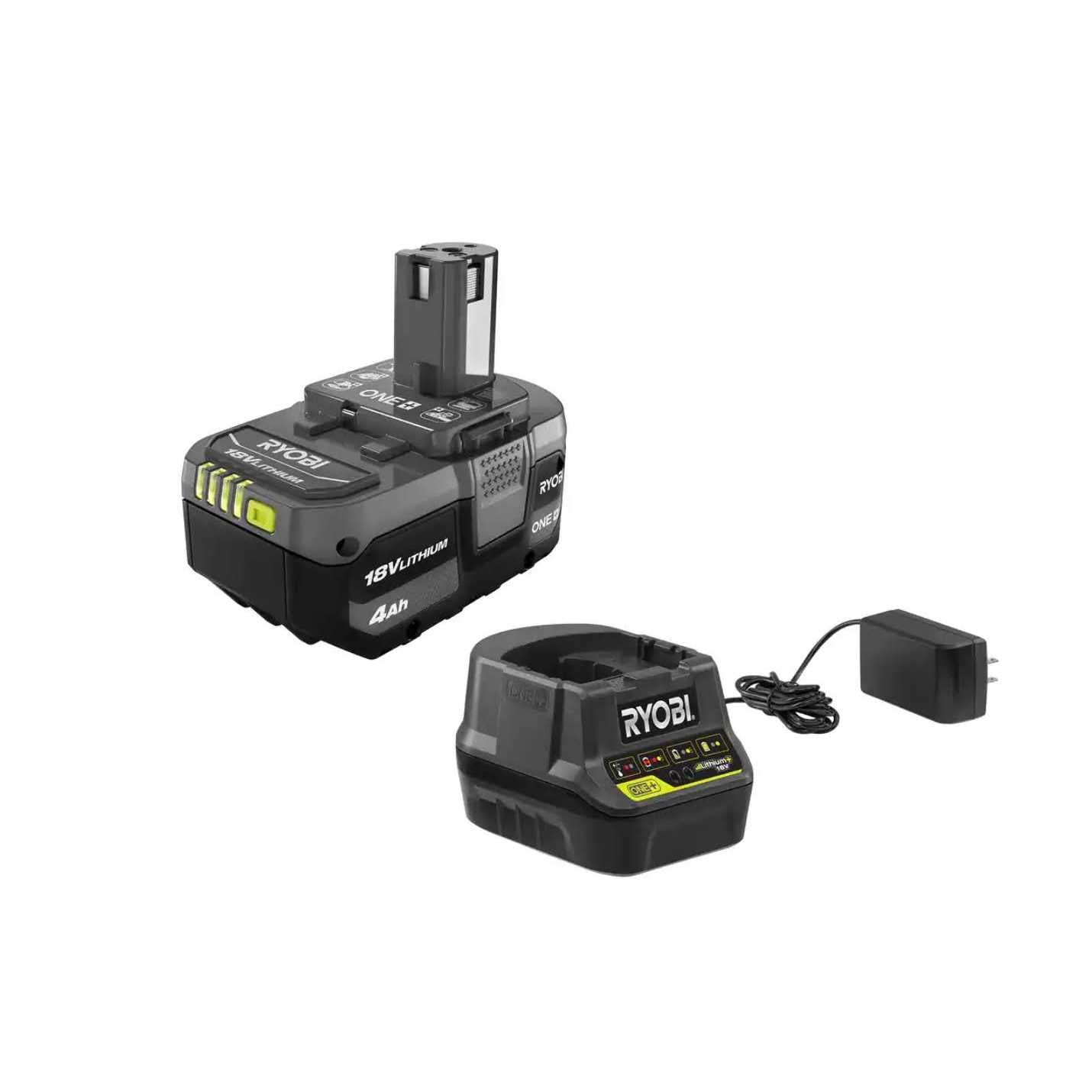 RYOBI ONE+ 18V Cordless Battery String Trimmer and Blower Combo Kit with 4.0 Ah Battery and Charger