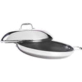 HexClad 14 Inch Hybrid Stainless Steel Frying Pan with Glass Lid