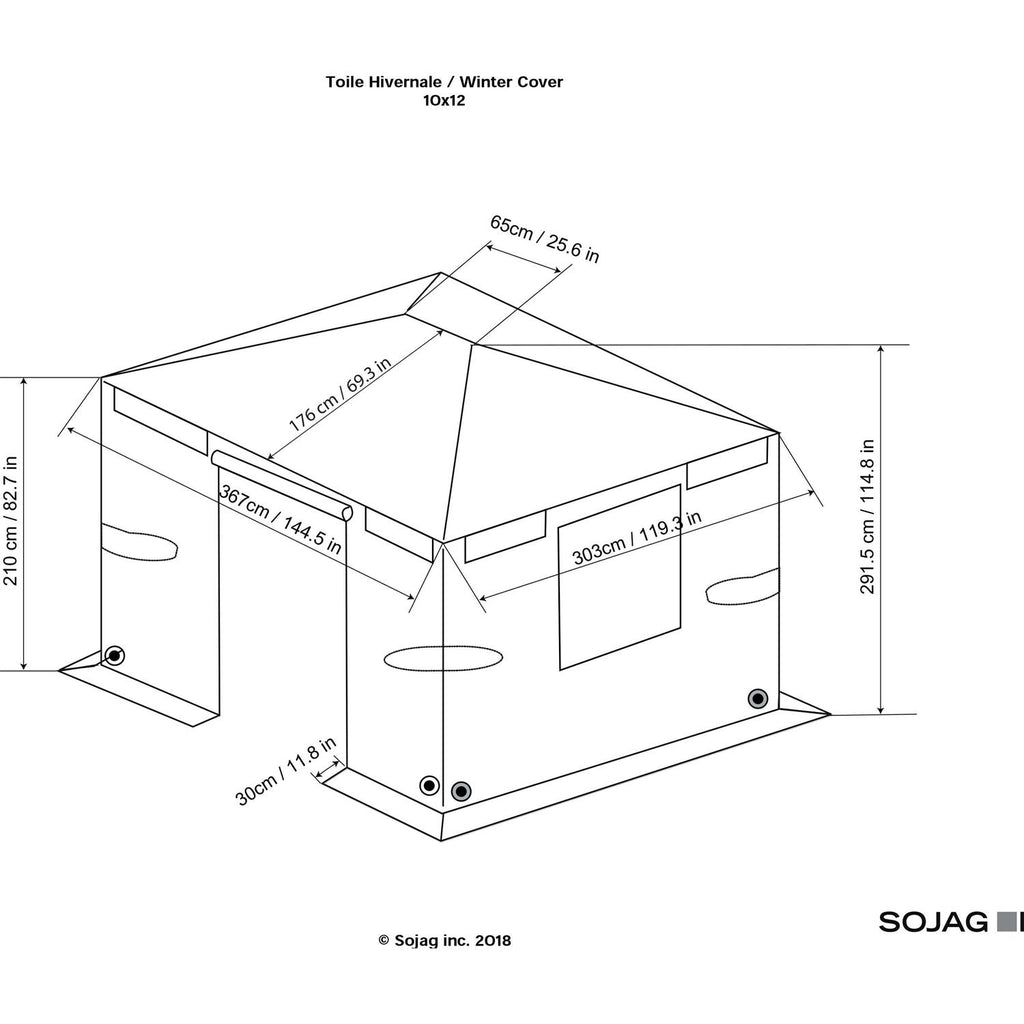 Sojag Universal Winter Gazebo Cover 10 x 12 ft