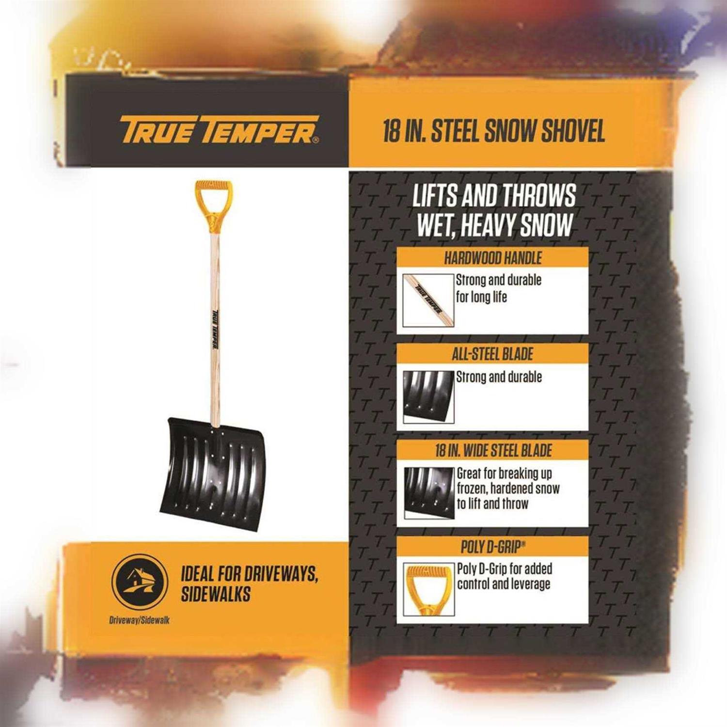 True Temper 18 in. Steel Snow Shovel 1640700