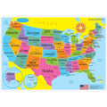 Ashley Productions 12 x 17 Double-Sided US Map Learning Mat