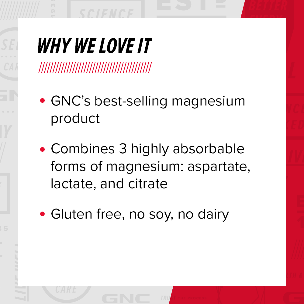 GNC Super Magnesium 400 MG - 90 Caplets (45 Servings)