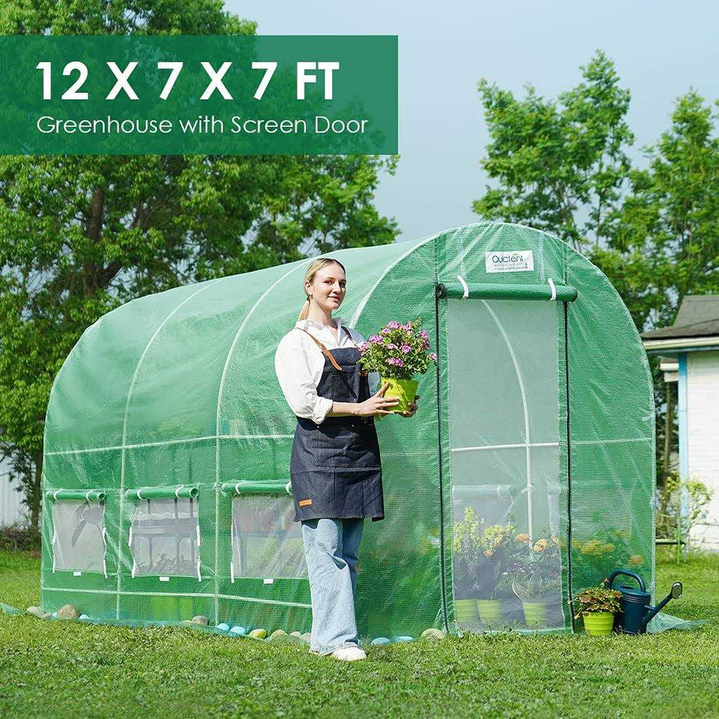 Quictent Upgraded 12x7x7 Ft Portable Greenhouse Large Walk-in