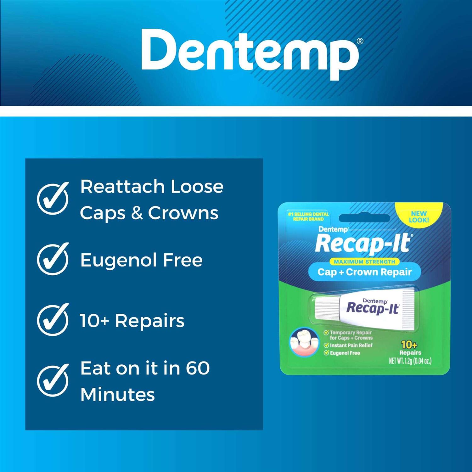 Dentemp Recap-It Loose Cap Repair