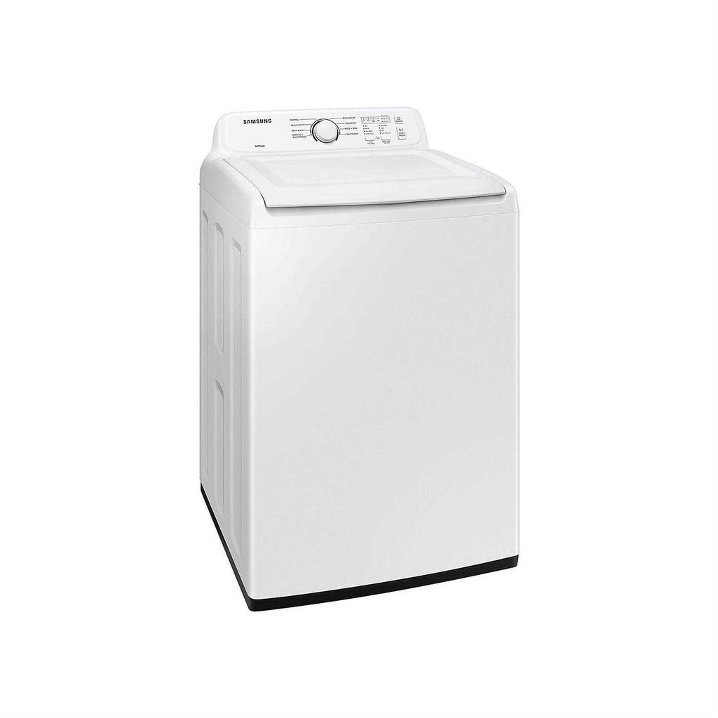 Samsung White Top Load Laundry Pair with WA41A3000AW 27 Washer and DVE41A3000W 27 Electric Dryer