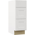 Continental Cabinets Andover Shaker 12 In. W x 34-1/2 In. H x 21 In. D White Drawer Vanity Base