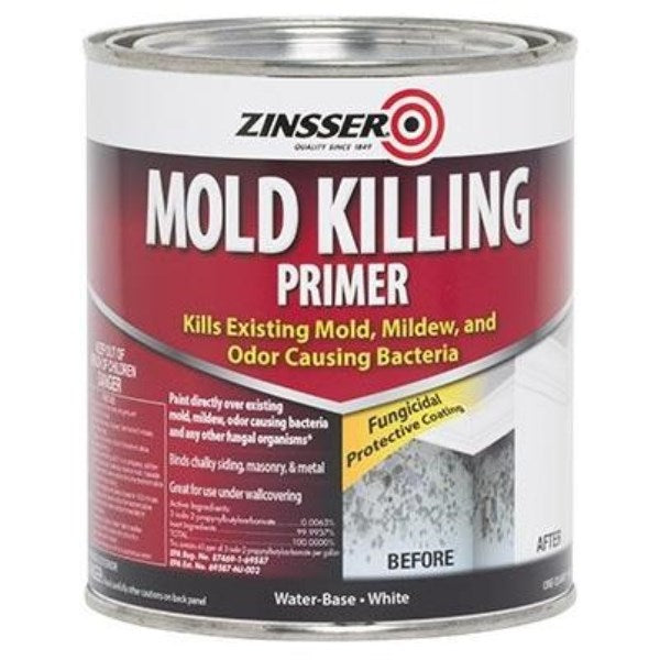 Zinsser Mold Killing Interior/Exterior Primer, White, 1 Qt.
