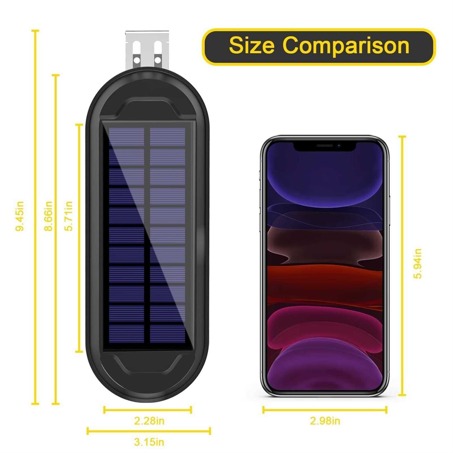 ROSHWEY Solar Gutter Lights 200LM 18 LED Gutter Solar Lights Outdoor Waterproof