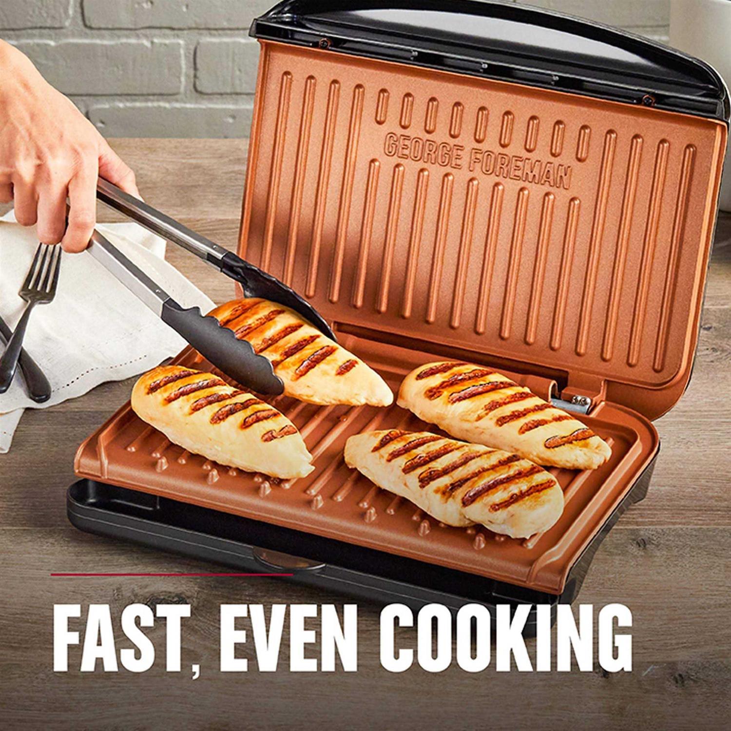 George Foreman Family Size 5 Serving Nonstick Compact Electric Indoor Grill