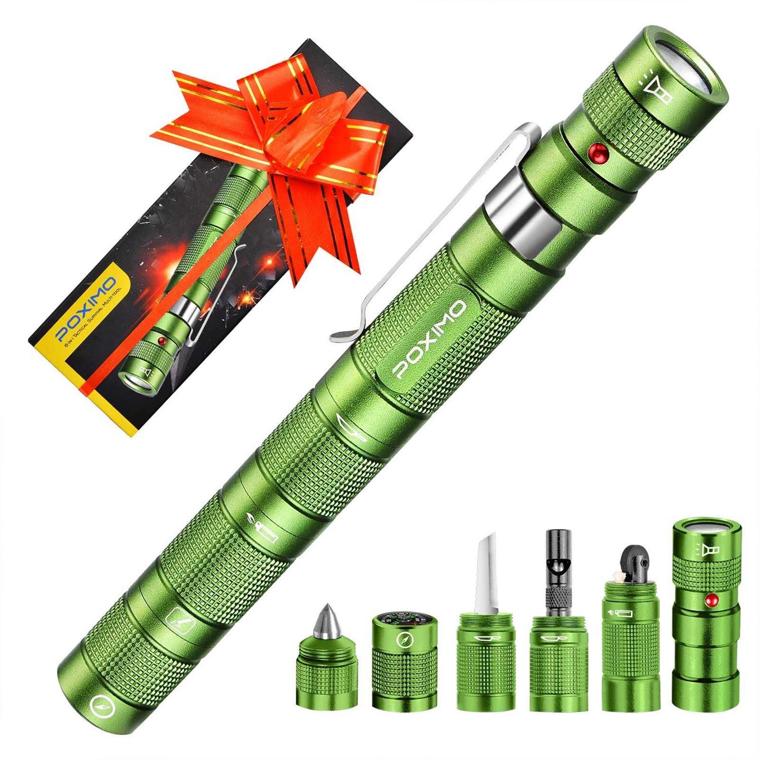 POXIMO EDC Multitool 5-In-1 Tactical Survival Gear with Flashlight