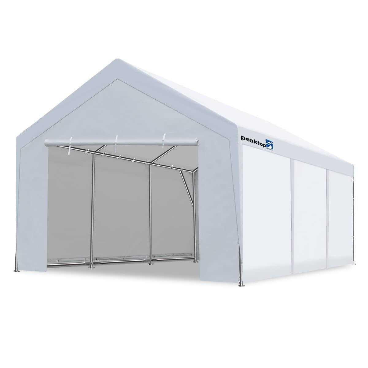 Peaktop Outdoor Upgraded Heavy Duty Carport Car Canopy Portable