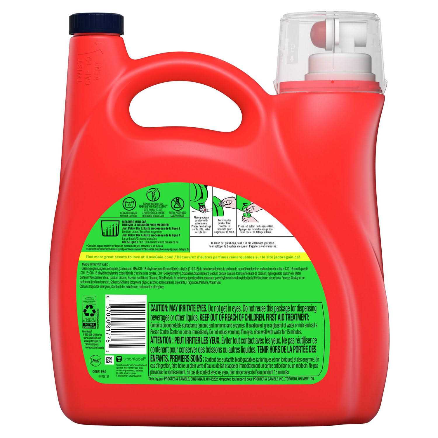 Gain Aroma Boost Liquid Laundry Detergent Apple Mango Tango Scent