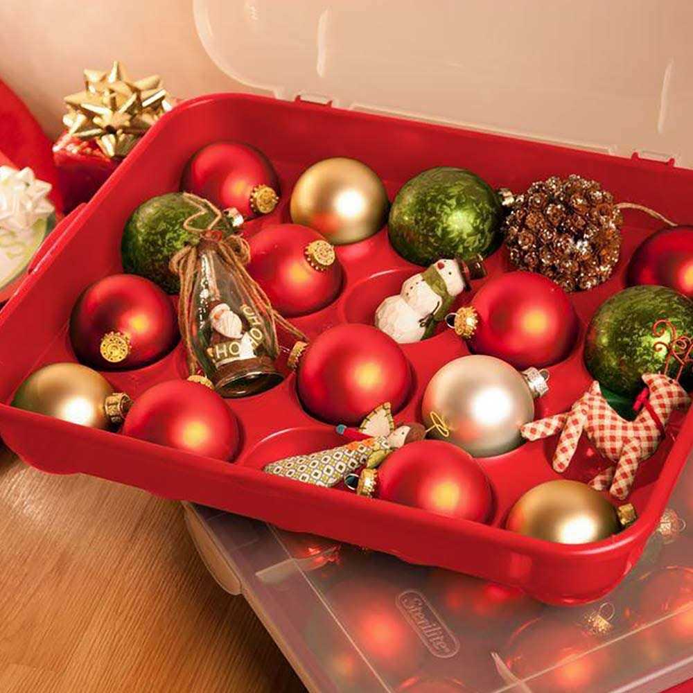 Sterilite Christmas Ornament Storage Case