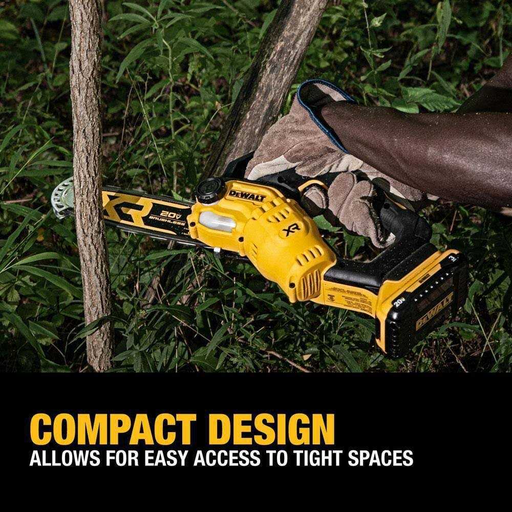 DEWALT 20V MAX 8-in. Brushless Cordless Pruning Chainsaw Kit DCCS623L1