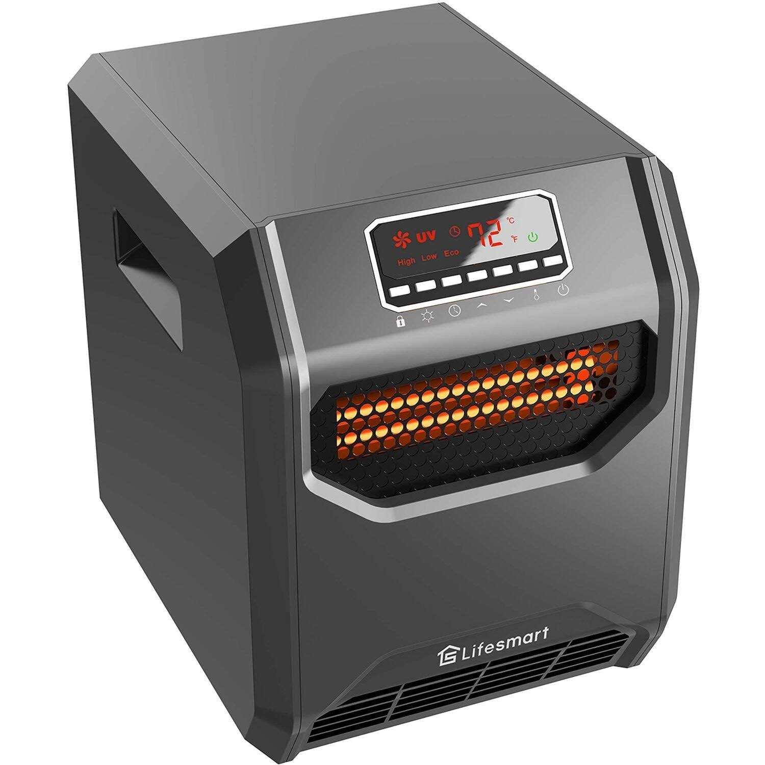 Lifesmart 6-Element Infrared Heater with Front Intake Vent and UV Light