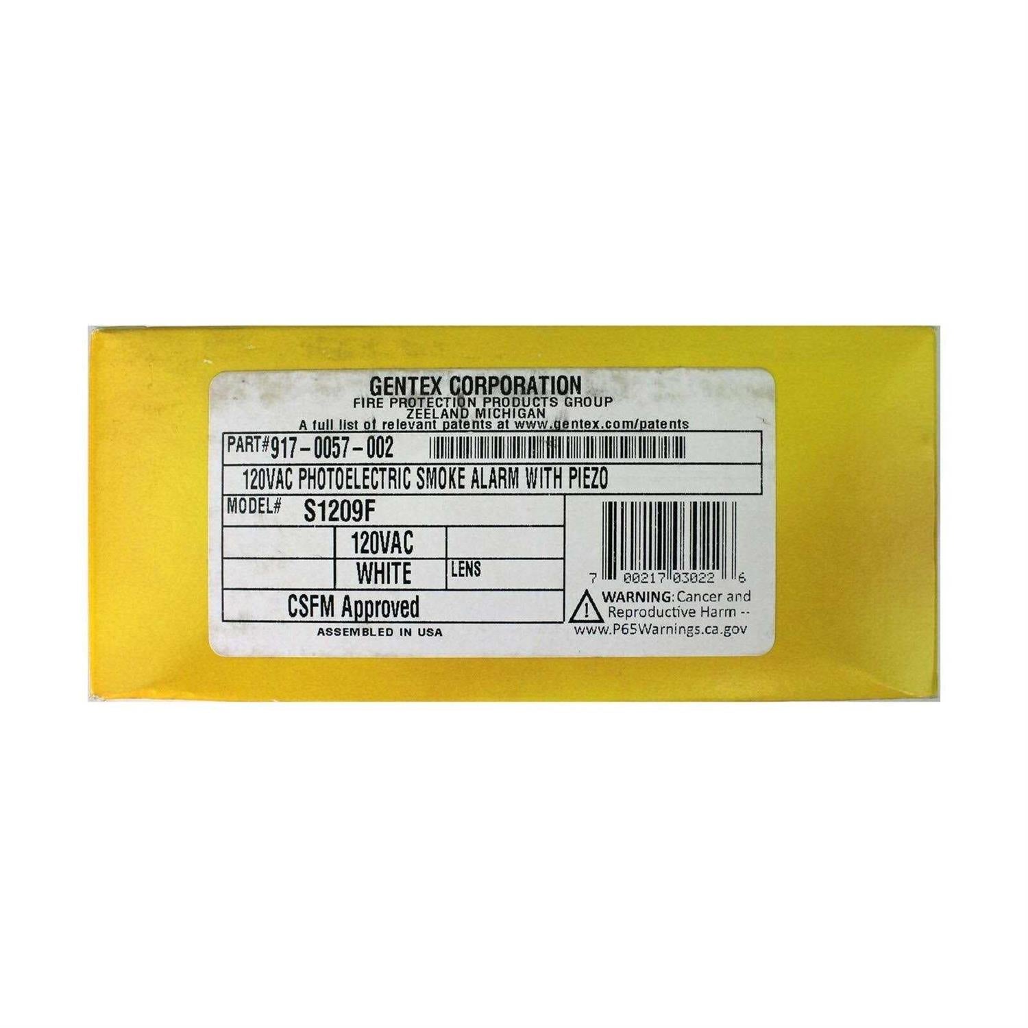 Gentex S1209F Photoelectric Smoke Alarm